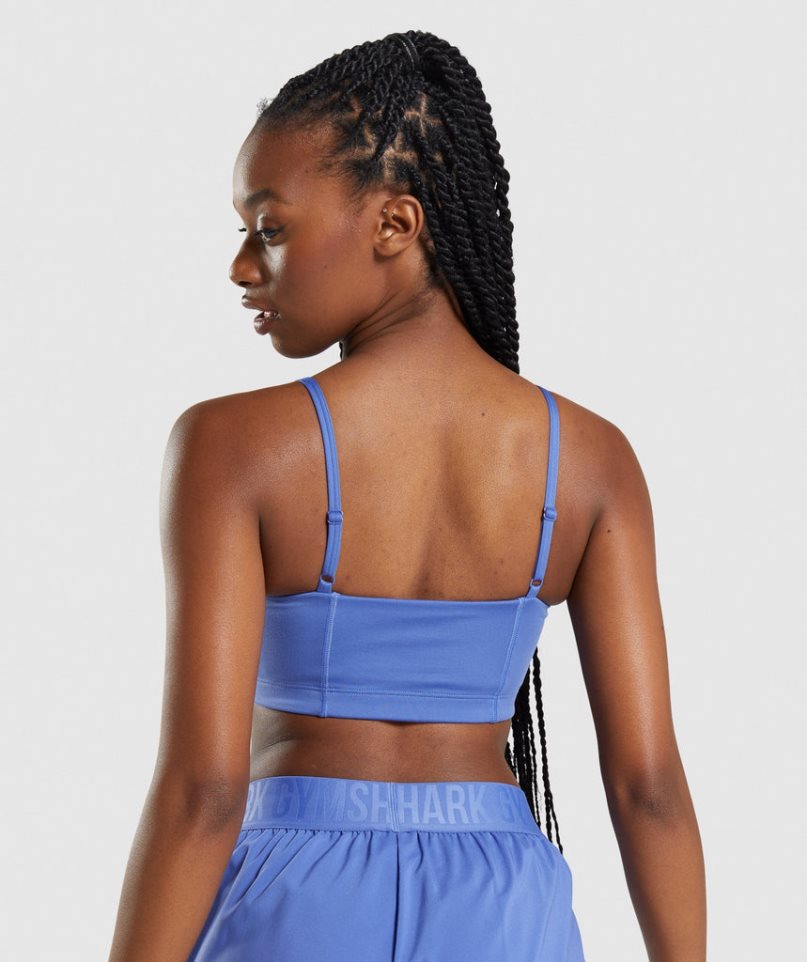 Women's Gymshark Bandeau Sports Bra Blue | NZ 5ETBMK